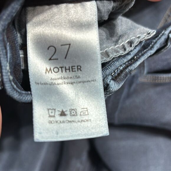 Mother high waisted jeans 27 looker ankle fray last call dark wash skinny - Picture 5 of 7